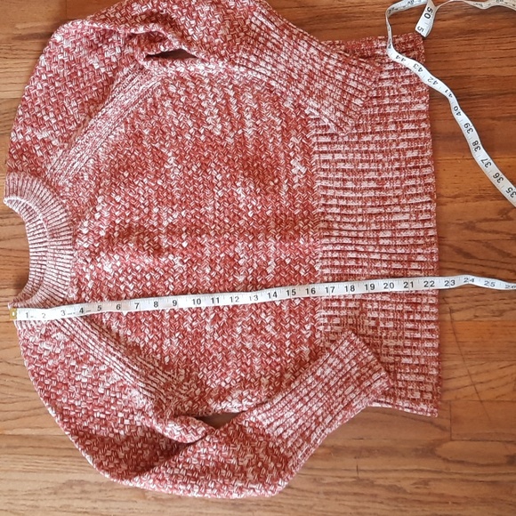 Universal Thread Chunky Knit sweater orange and white small - Picture 3 of 5